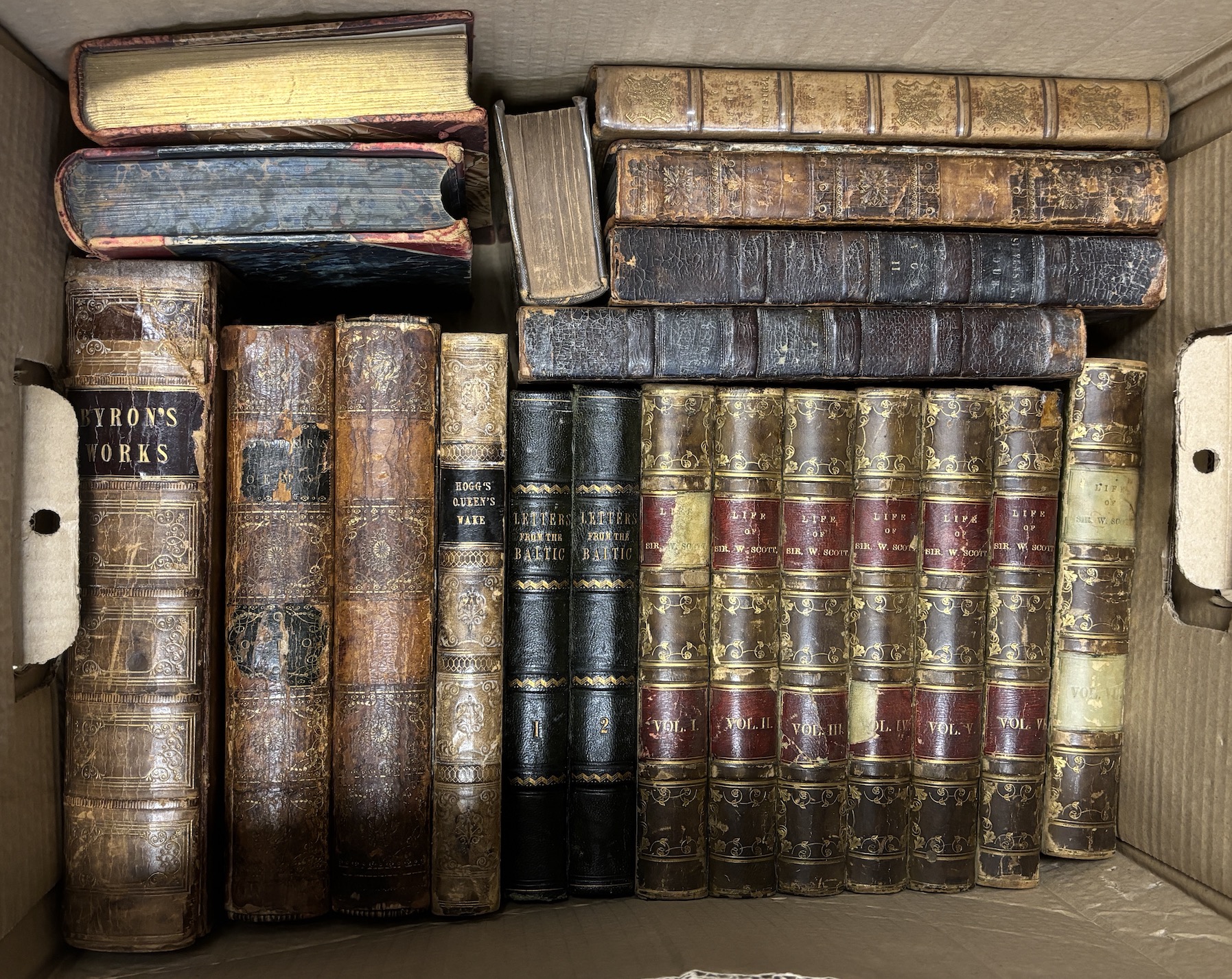 A small quantity of leather bound books.